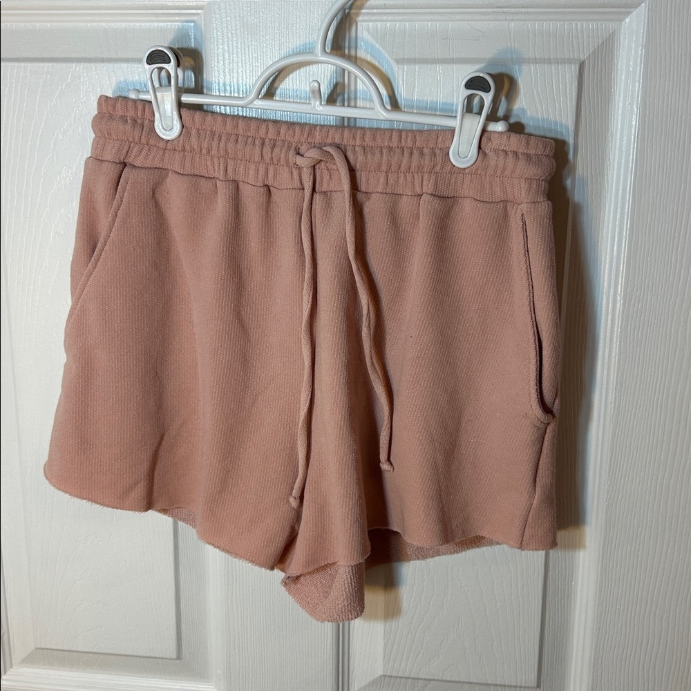 Lulus Leisurely Lifestyle Blush Pink Drawstring Lounge Shorts size Small - Picture 2 of 7